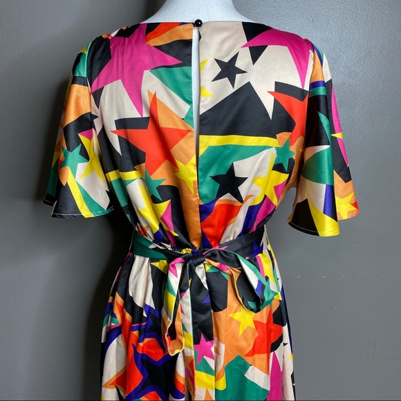 Twisted Wunder London Retro Star Print Maxi Dress Muti Color - Picture 12 of 16